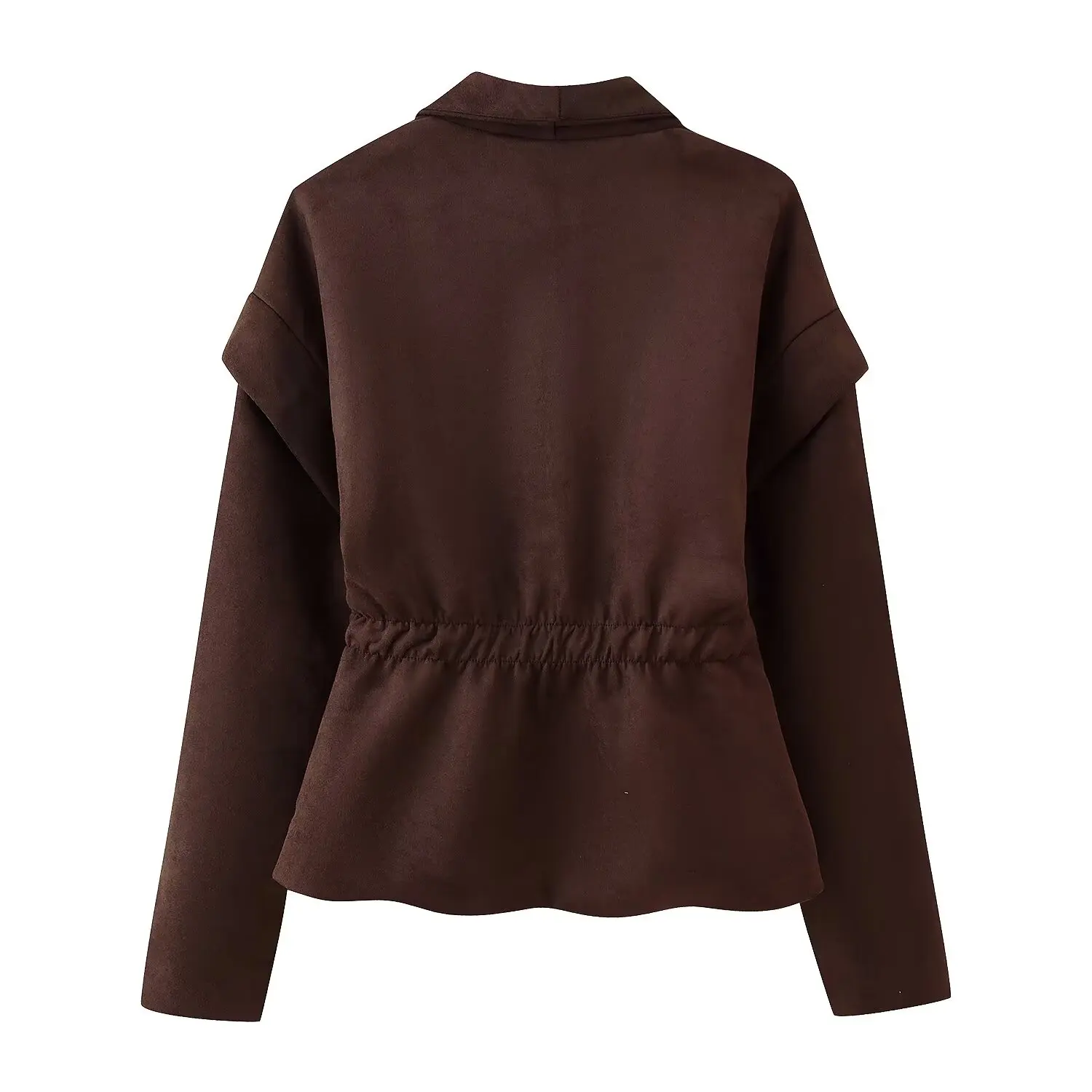 เสื้อเบลเซอร์ทรงเข้ารูปสำหรับผู้หญิง รุ่นใหม่ประจำฤดูใบไม้ร่วง พร้อมแผ่นเสริมไหล่ ปกพับได้ สไตล์ชิค เรียบหรู ลำลอง แฟชั่นสตรีทแวร์