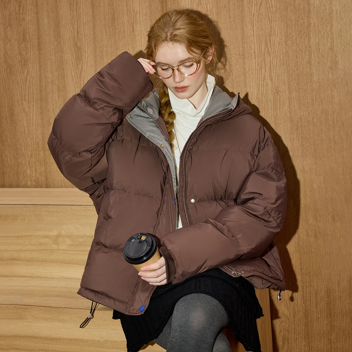 2025 الشتاء المرأة 90% أسفل سترة منفوخة ملابس العمل سترة المتضخم فضفاضة تناسب سميكة الحرارية بطانة مصمم المتسكعون