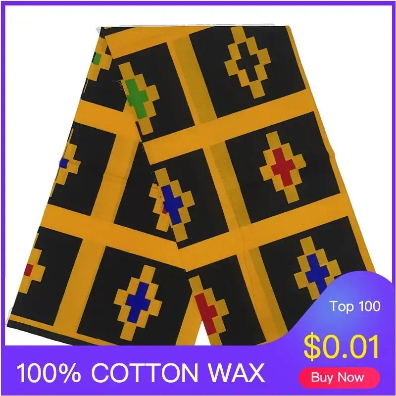 2024 Newest High Quality Original 100% Cotton Wax Print Guaranteed Veritable Ankara African Real Wax Fabric Soft Batik Diy Pagne