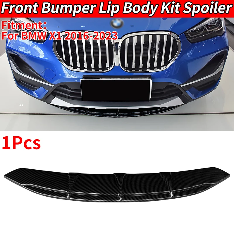 

For BMW X1 F48 2016-2023 Car Anti-Collision Protection Accessories ABS Front Bumper Splitter Lip Body Kit Spoiler Chin Plate