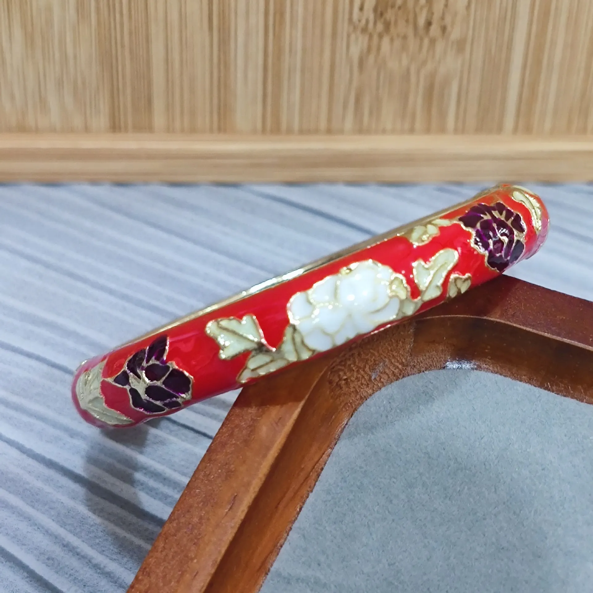 Open bangle enamel peony bangle, high-end stylish personality drip oil bangle, multi-colour bracelet