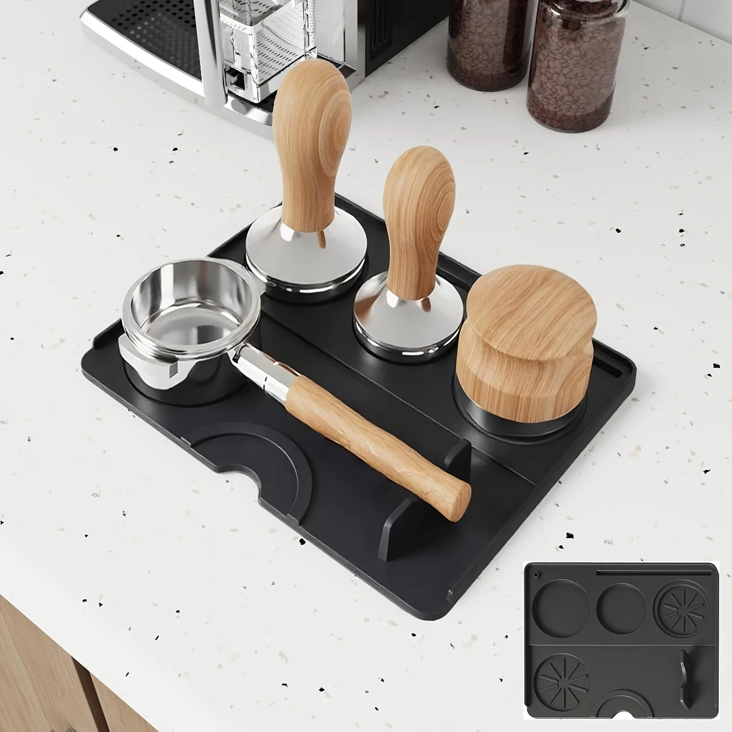 Silicone Coffee Tamper Mat Espresso Tamping Mat Waterproof Food-Grade Coffee Tamping Pad Heat Resistant Tamp Station for Barista