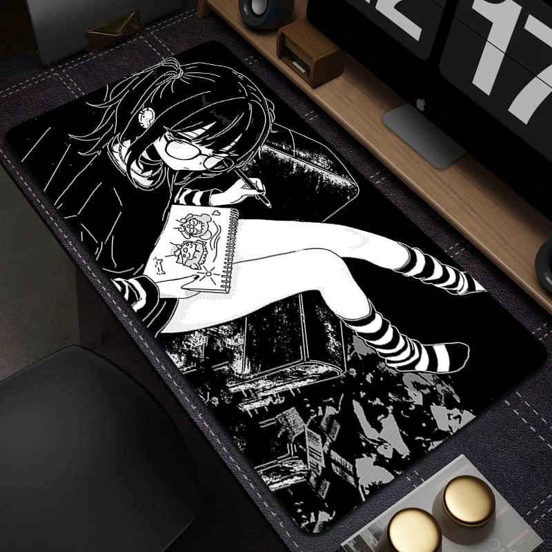

Large Mouse Pad Big Office Non-Slip Computer Mousepad Anime Pixel Girl Rubber Mouse Mat 900x400mm Premium Locking Edge Desk Mat