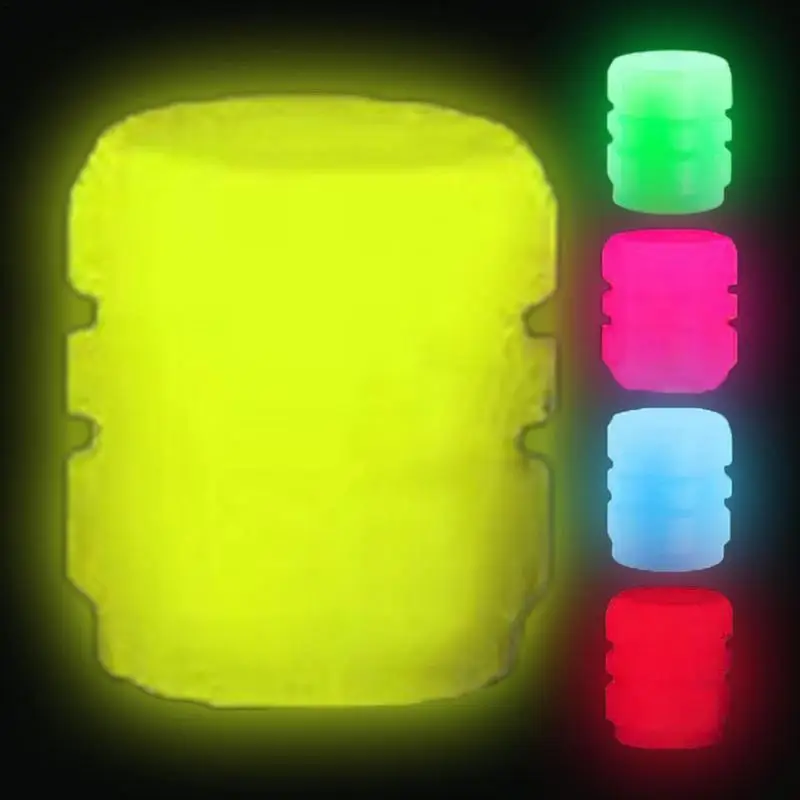 Luminous Valve Caps Fluorescent Night Glowing Decor Car Motorcycle Bicycle Wheel Hub Valve Stem Cap Styling Car Accessories