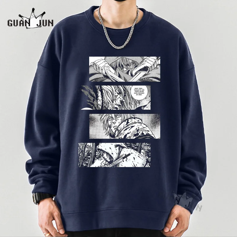 Vinland Saga Men Women Sweatshirt Fall Harajuku Thorfinn Karlsefni Hoodie Long Sleeve O-neck Sweatshirts Causual Pullover Unisex