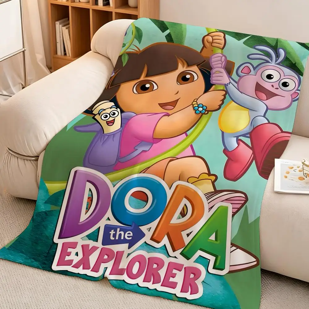 Cartoon D-Dora the Explorer Kids Adventure Classic Throw Soft Warm Flannel Blanket Lightweight for Sofa Bed Couch Travel Adults