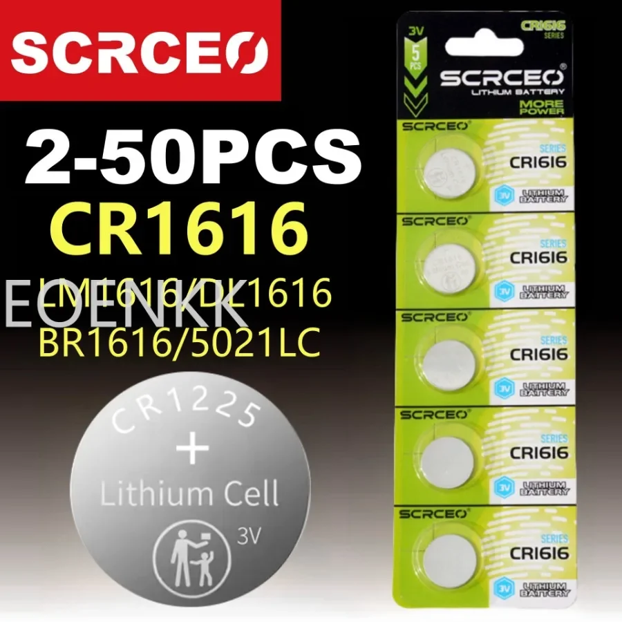 

2-50PCS 3V CR1616 Lithium Button Battery DL1616 BR1616 ECR1616 5021LC L11 L28 LM1616 Coin Cell for Watch CR 1616 Batteries