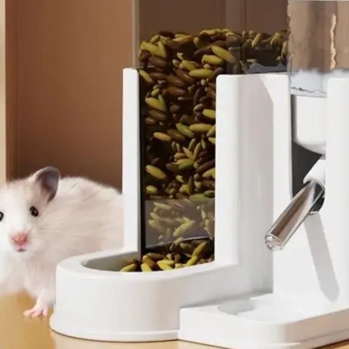 Large Capacity 2In1 Hamster Feeder And Waterer Leakproof Automatic Feeder Water Dispenser Leak Proof Food Small Pet Supplies
