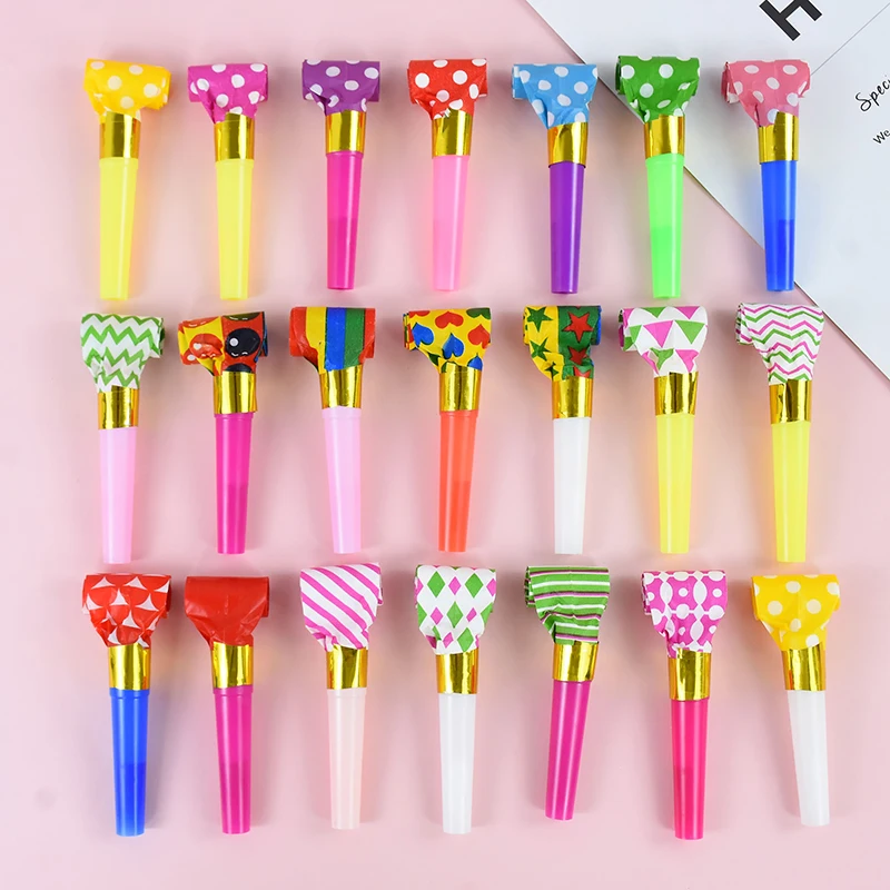 

10pcs New Style Funny Colored Tornado Whistle Children Toys Wedding Birthday Party Cheerleading Blowout Blowers Noisemaker Prop