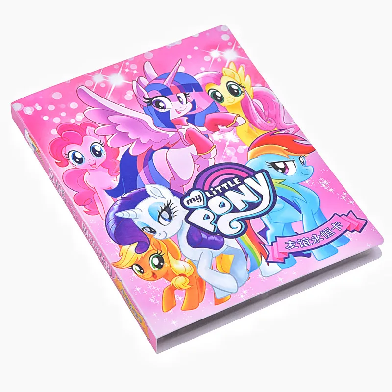 160 PCS My Little Pony Twilight Sparkle Applejack Cards Album Map Letter Folder Binder Notebook Game Collection Gifts Toys Cards