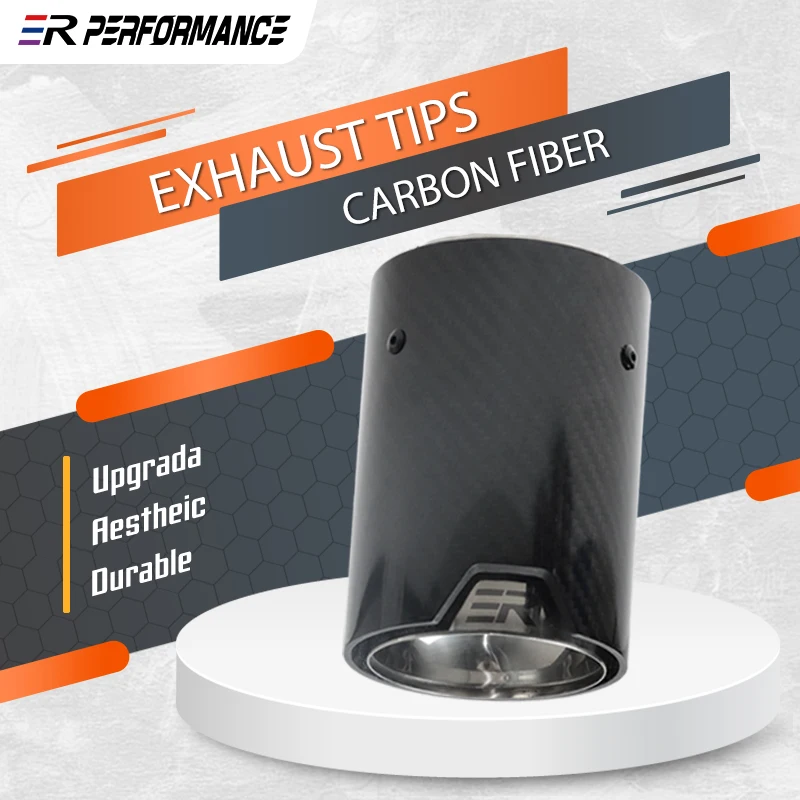 1 Piece ER Real Carbon Fiber Genuine Exhaust Modified Cars Accessories Muffler Pipe Tips Fit For BMW M2 F87 M3 F80 M4 F82 F83