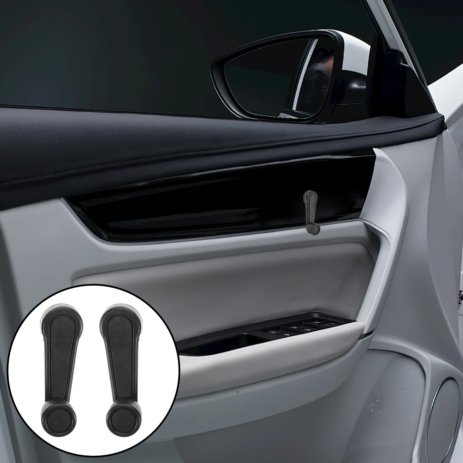

2pcs Car Crank Handle Manual Window Operator Replacement For Front Rear Windows Vehicle Door Window Crank Grip Handle