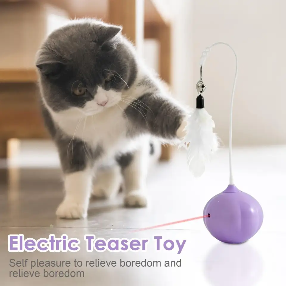Cat Teasing Wand, Cat Teaser Wand Toy Siliconen, Verstelbaar, Cat Feather Collar Toys met Bell Cat Interactive Teaser Toys voor Binnen Cat Kittens Playing (Blauw Cat Teasing Wand, Cat Teaser Wand Toy Siliconen, Verstelbaar, Cat Feather Collar Toys met Bell Cat Interactive Teaser Toys voor Binnen Cat Kittens Playing (Blauw