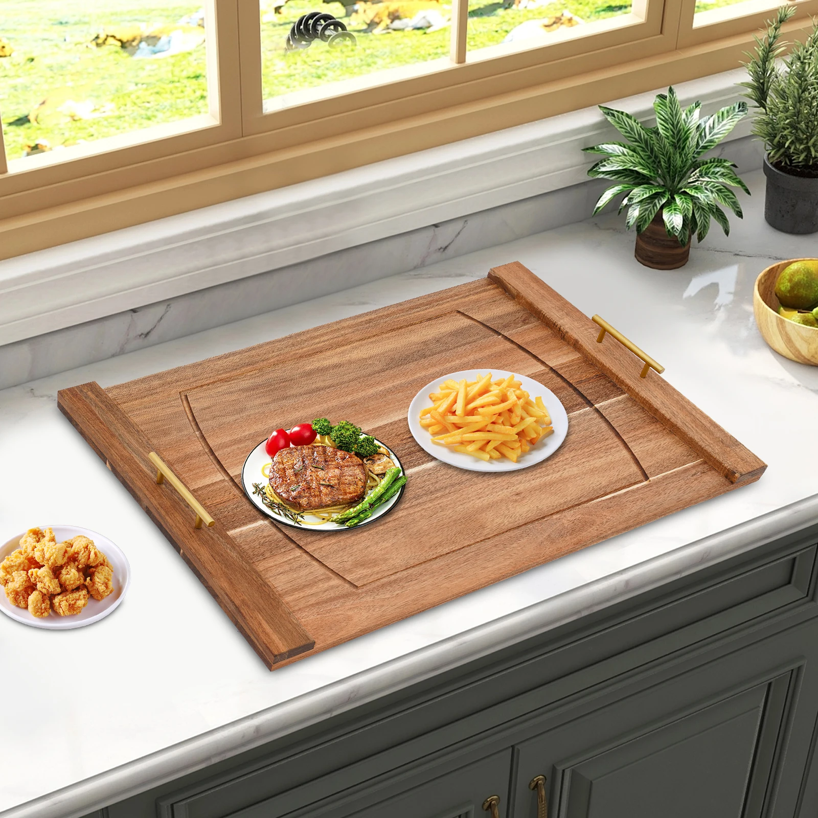 

Kitchen Stove Cover Board with Handles, Protects Stovetop from Dust & Splash, Creates Extra Counter Space for Prep, Easy Clean