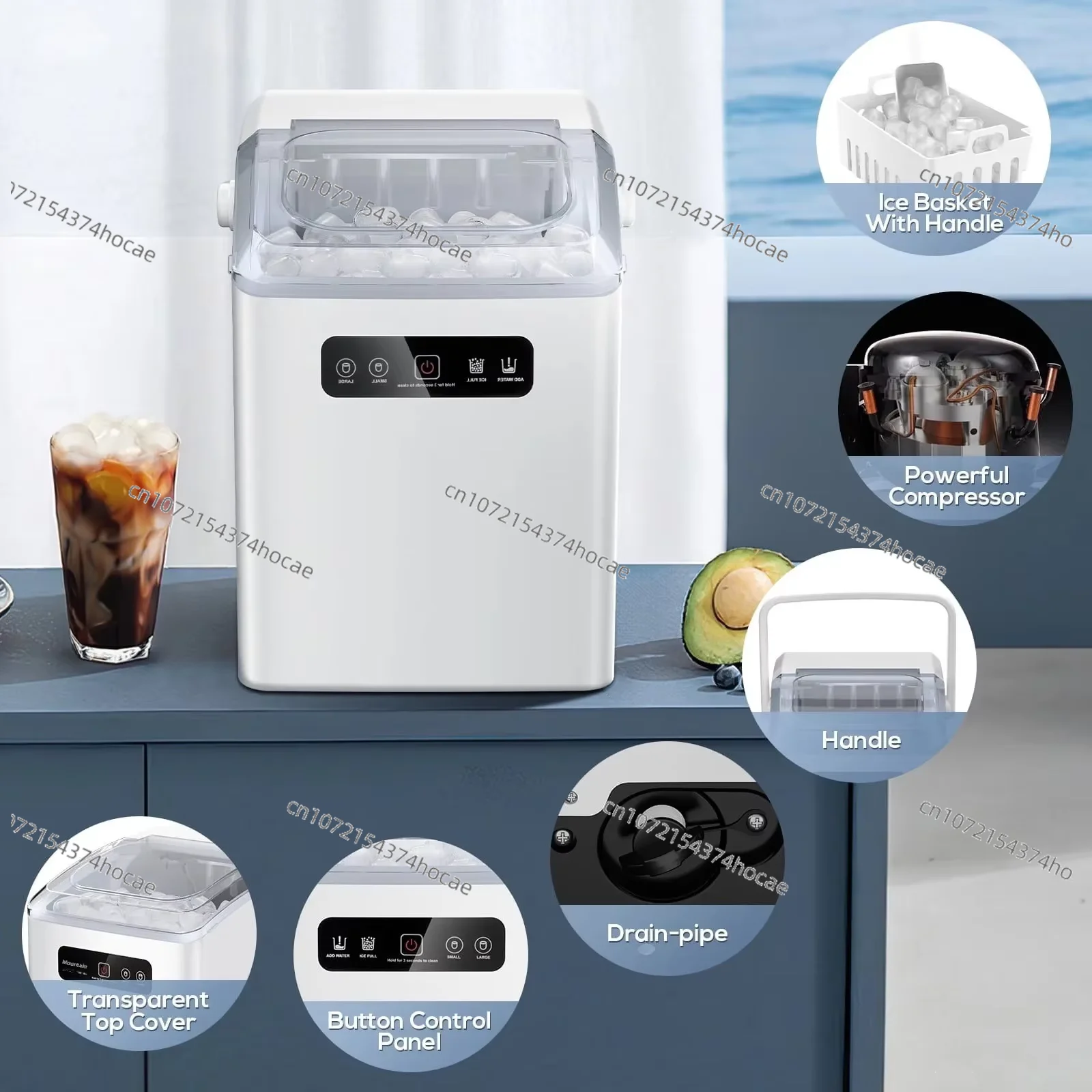 Automatic Household Ice Maker-Quick Ice Making,Multi-Function Silent Design Rapid Preparation Of Pure Ice Cubes Summer Necessiti