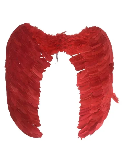 Mega size red color real hairy angel wing 100x85 cm