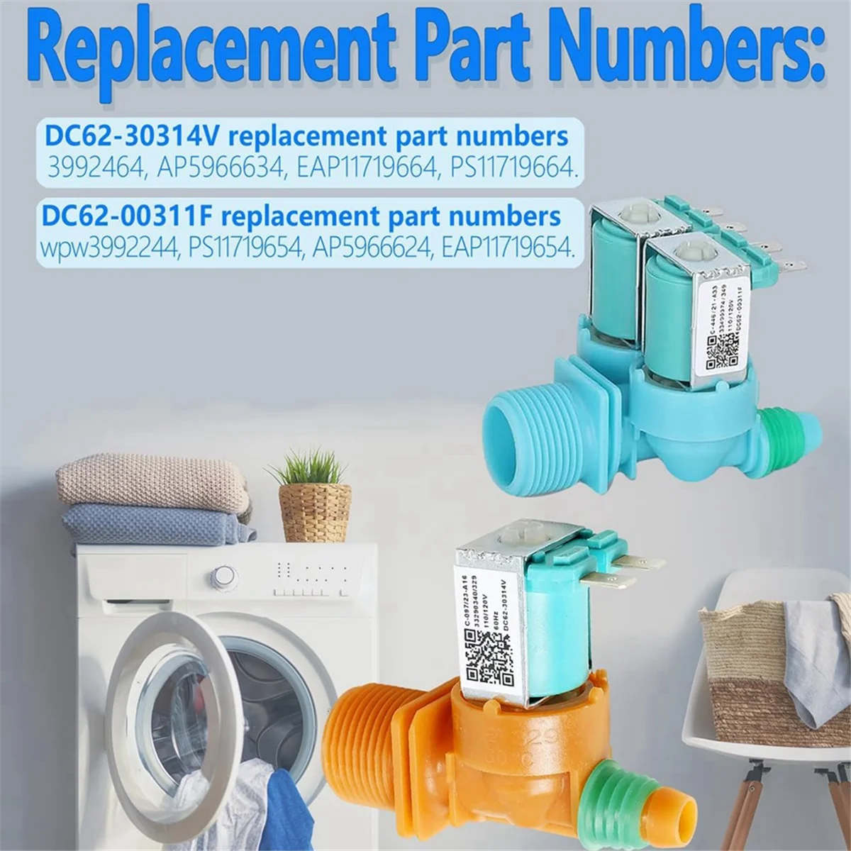 صمام مدخل مياه لغسالة غسالة من SAMSAMOS ، غسالة من SAMSAMS5966624 PS11719654 ، & apple AP5966654