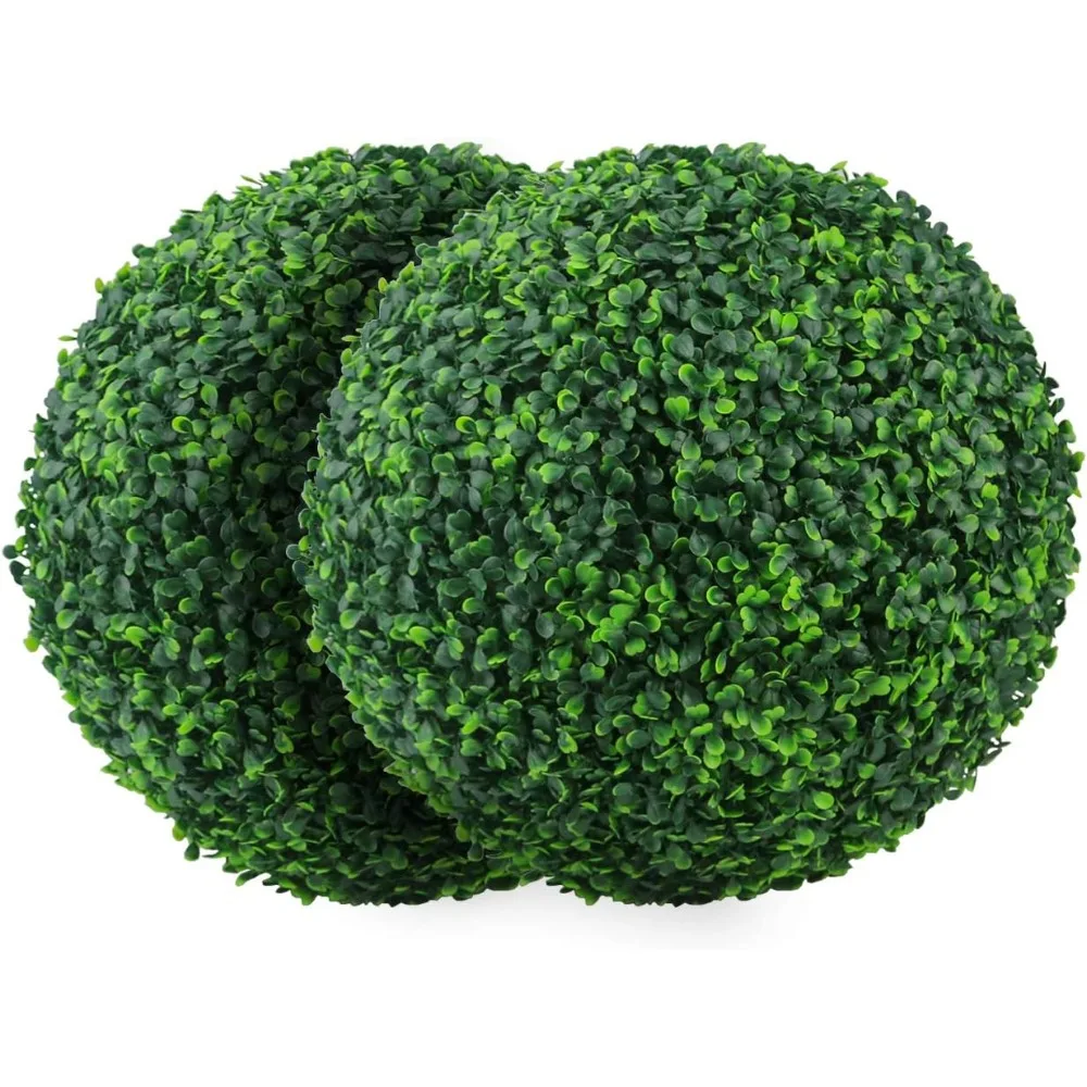 Artificial Plant Topiary Ball, Faux Boxwood Decorative Balls for Backyard, Wedding and Home Decoration, 2 PCs, 19.7 in, 4 Layers