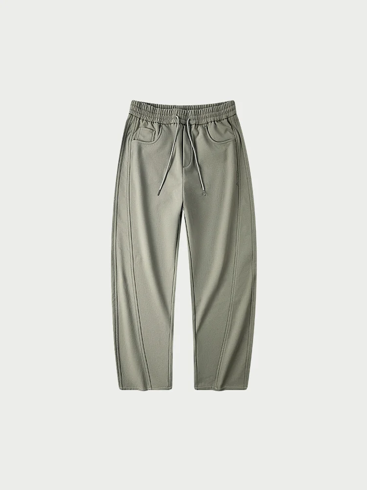 Power Young Series Men's Casual Pants New Fleece Bent Knife Autumn Winter Straight Leg Pants Comfortable Loose Fit Youthful
