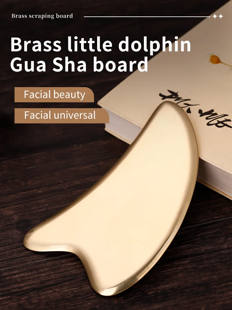 Free custom logo Pure brass Guassa Scraper massager Facial Neck Body Guassa Massage tool Facial Skin Care Guassa board