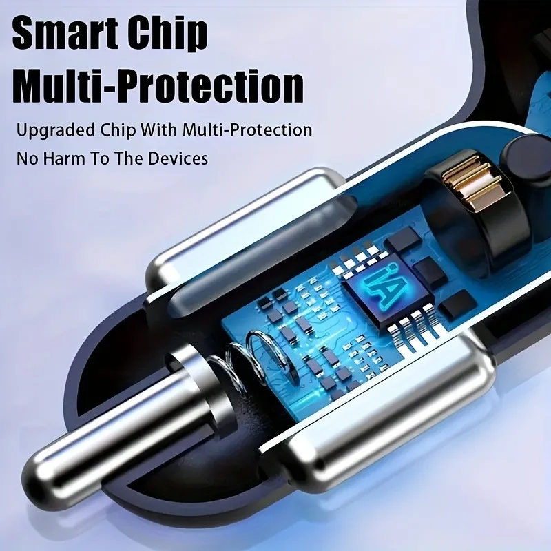 66 واط 6 منافذ PD + USB QC3.0 شاحن سيارة شاشة ديجيتال محول الشحن السريع آيفون 16 شاومي سامسونج هواوي شاحن سريع