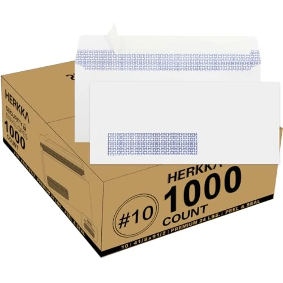 

0 #10 Single Left Window SELF Seal Security Envelopes Designed for QuickBooks Invoices and Business Statements Computer Printed