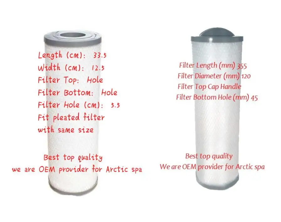 

Czech First Choice water filter Arctic Spa Silver Sentinel Filter Cartridge - Handle spa filter or Core hole hot tub filter