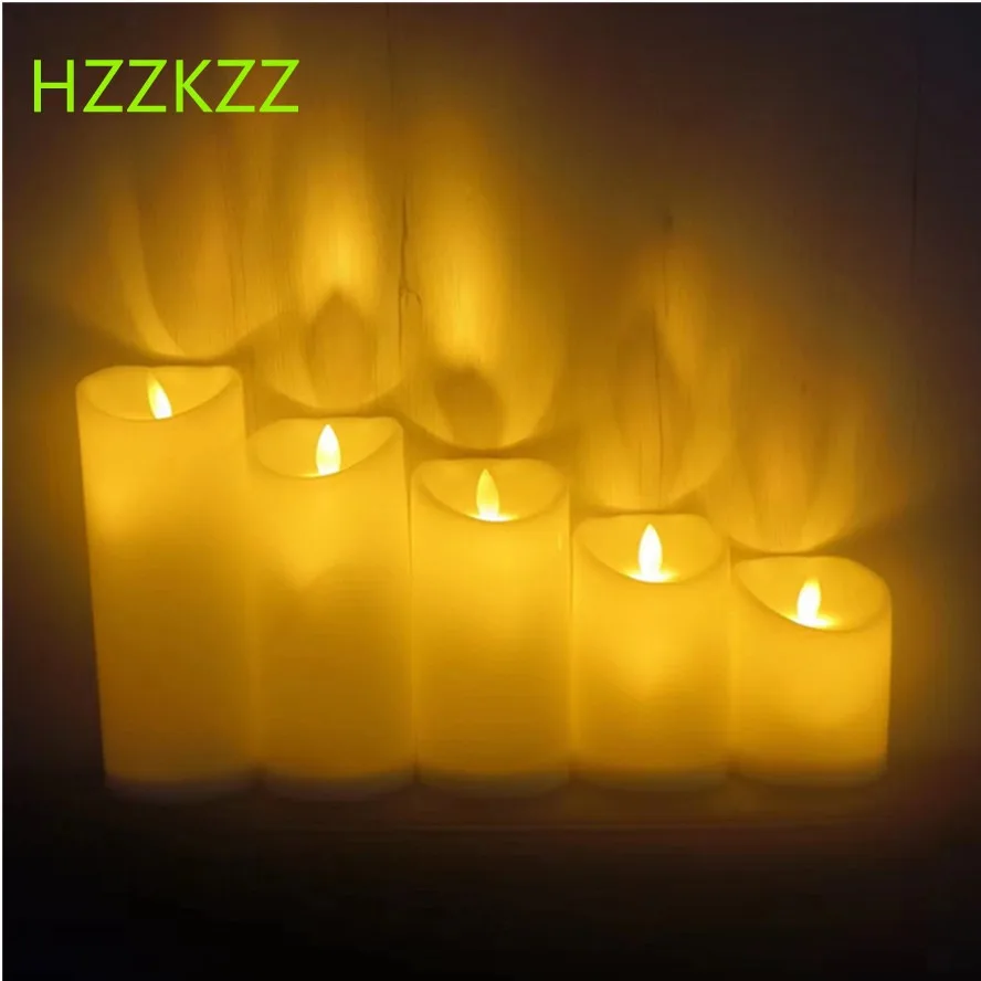 

HZZKZZ Swing LED Electric Candle Lamp Flameless Candles Battery Powered Candles for Wedding Decor Birthday Party Supplies