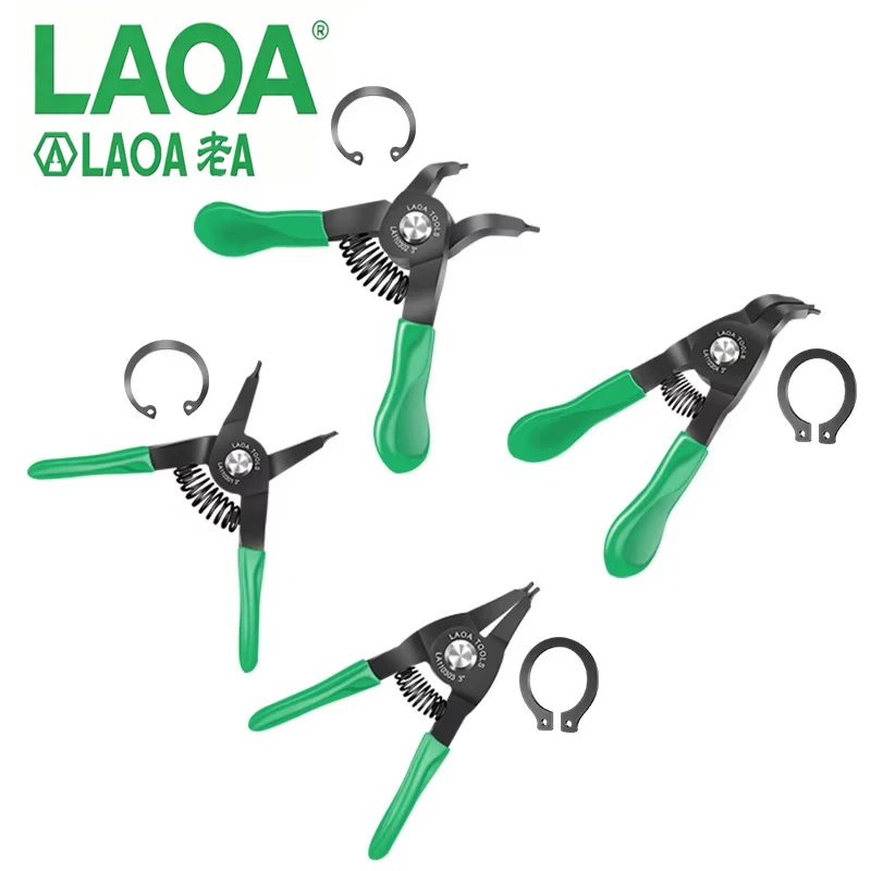 LAOA Mini Snap Ring Circlip Pliers 3 Inch Right Angled Tip Portable Multifunctional Repair Hand Tools