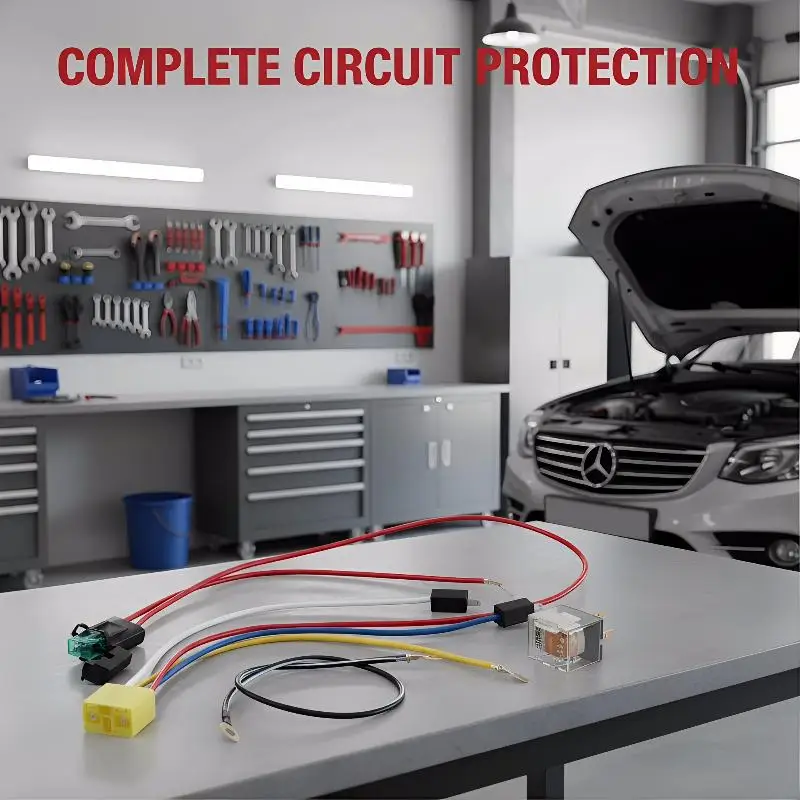 Universal 12V Car Horn Wiring Relay Harness Kit Heavy Current Support Wires and Relay for Secure Car Truck Horn Installations