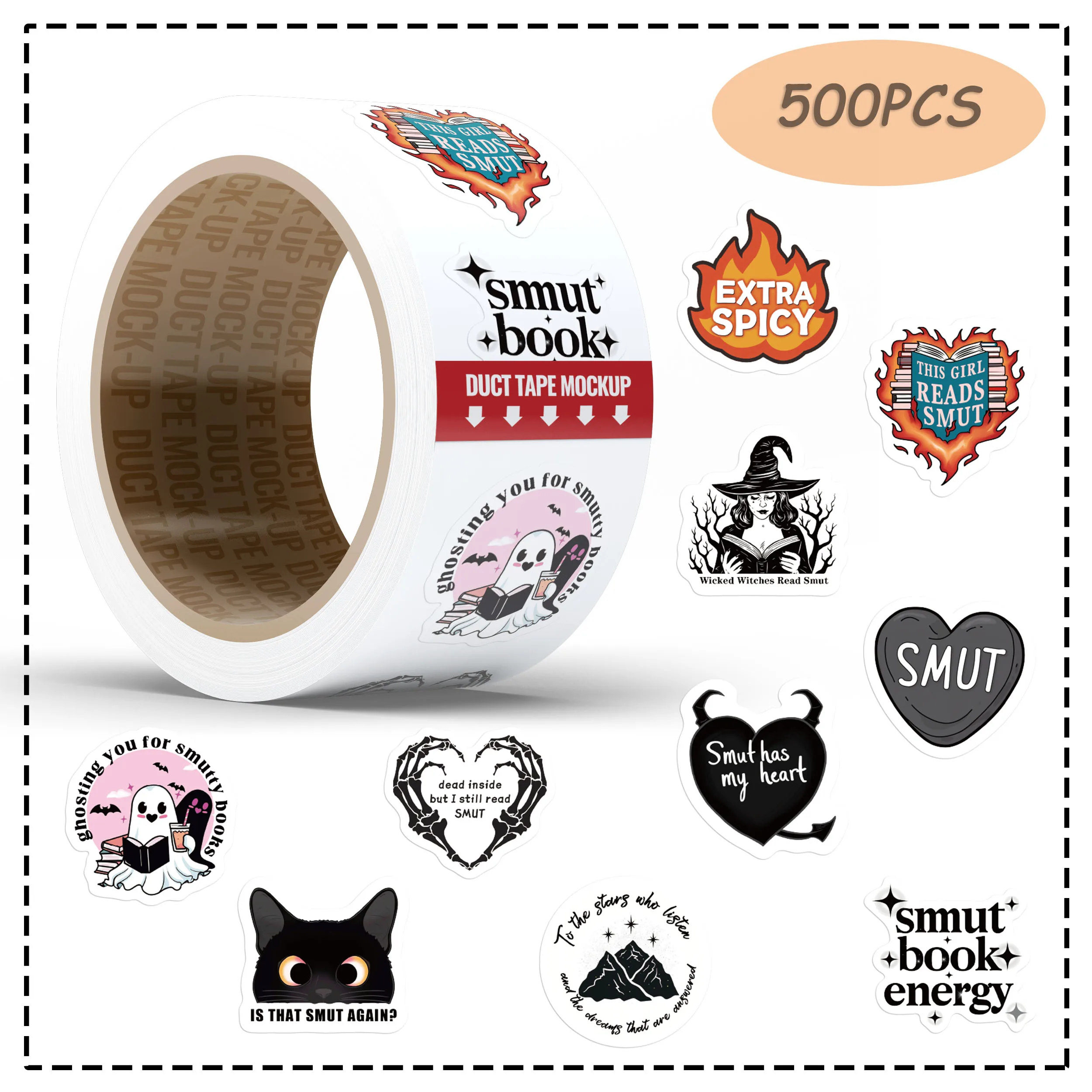 500PCS Black Graffiti Roll Stickers INS Style Graffiti Decals For Laptop Phone Case Refrigerator Notebooks Skateboard Stickers