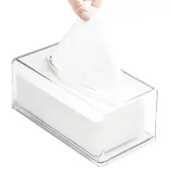 Square Clear Acrylic Tissue Box, Box Covers Rectangular, Bathroom Facial Napkin Box Holders, Table Clear Dryer Sheet Dispenser