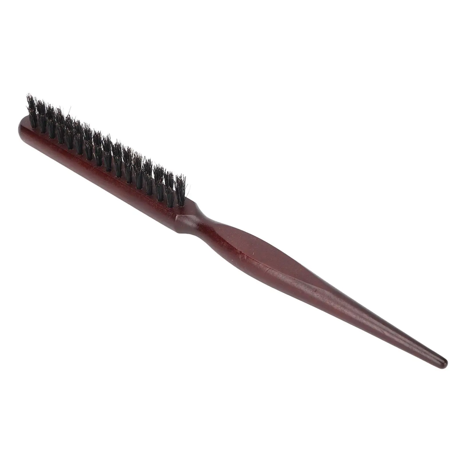 Ergonomic Wood Handle Back Combing Brush - Imitation Bristles Teasing Tool for Volume & Styling, Portable for hair Salon