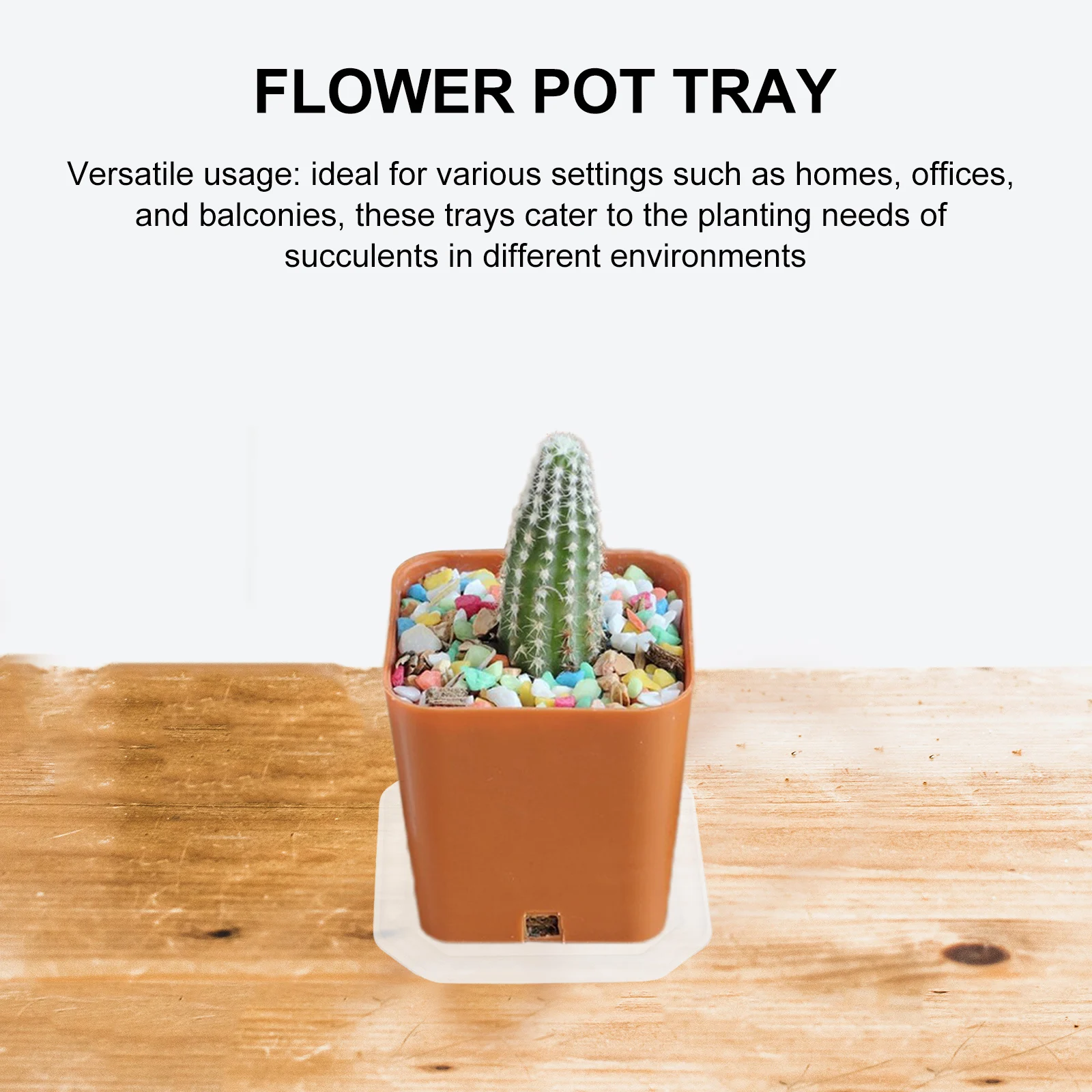 

20pcs Flower Pot Trays Thick Plastic Semitransparent Square Water Catcher for Plants Succulents Gardening Clear