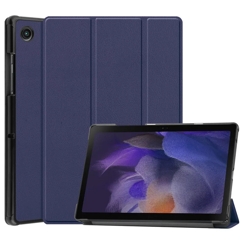 Case for Samsung Galaxy Tab A8 10.5 SM-X200/X205 Tablet, Tri-fold Flip Folio Slim Durable Hard Shell Portable Protective Sleeve