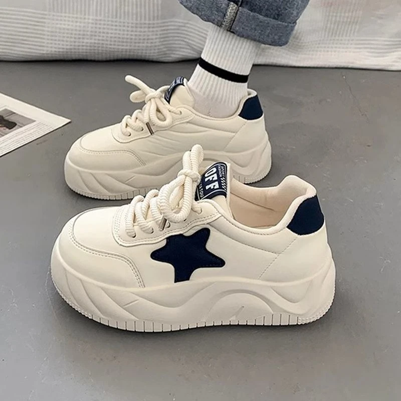 

Kids Girls Spring Autumn White Chunky Sneakers School Sports Shoes Comfortable Footwear for Children Soft Sole