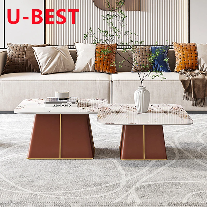 U-BEST Modern Furniture Sintered Marble Top Coffee Tables Designs Side Table Living Room Coffee Tea Table