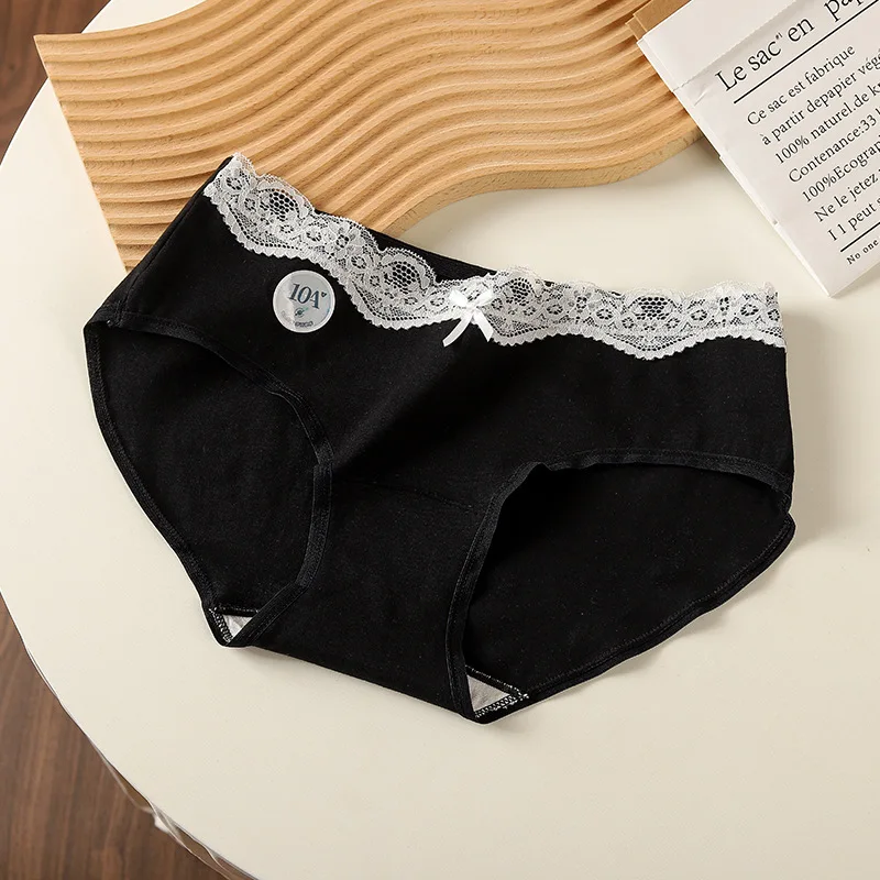 1 قطعة سراويل الفتيات القطن الخالص الطلاب الدانتيل الملابس الداخلية تنفس سراويل الحلو الإناث منتصف الخصر الراحة لينة ملخصات #6