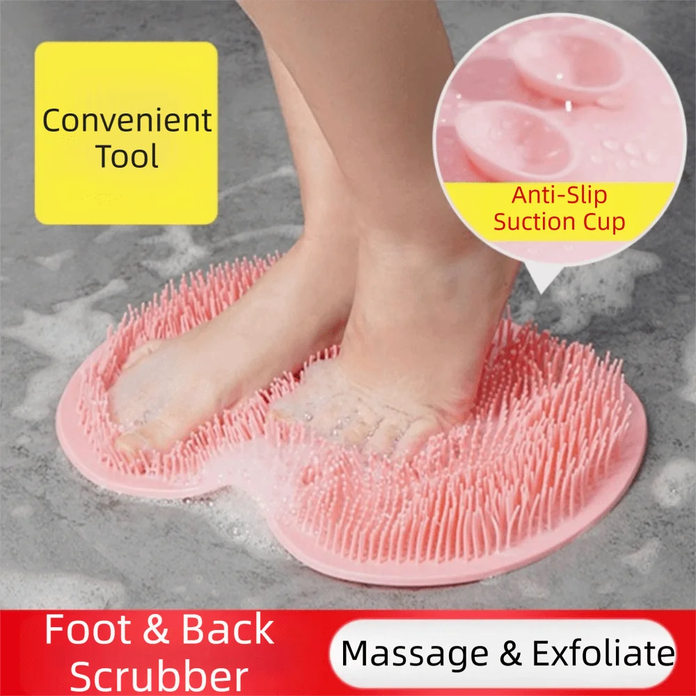 Reusable Shower Feet Cleaner Anti-Slip Suction Cup Exfoliating Foot Brush Deep Cleansing Remove Dead Skin Foot Cleaning Mat