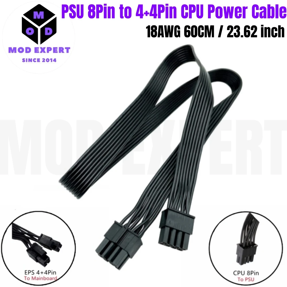 

PSU 8Pin to 4+4Pin EPS/ATX12V CPU Power Cable for Seasonic FOCUS PLUS GX-1000, GX-850, GX-750, GX-650, GX-550 GOLD Modular Power