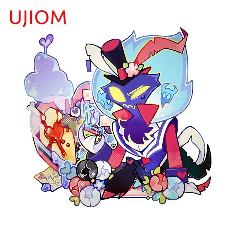 UJIOM 13cm × 12.5cm Helluva Boss Theme Wall Sticker Cute Cartoon Character Design Room Murals Decal Funny Living Room Posters