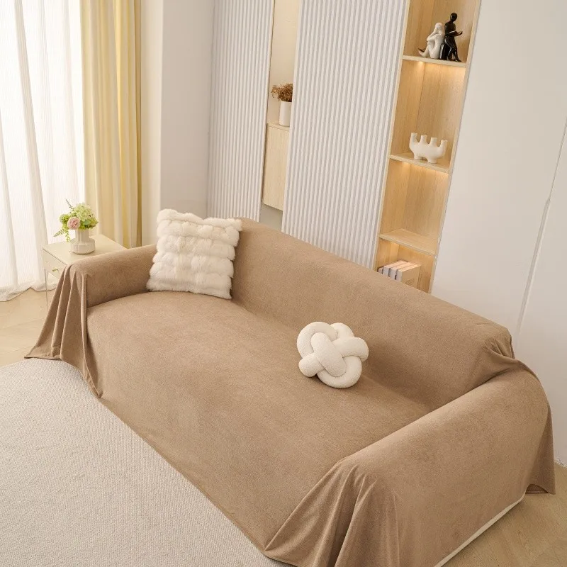 1Pcs Four Season Chenille Solid Color Simple Sofa Cushion Non-Slip One-piece Waterproof Living Room Couch Cover