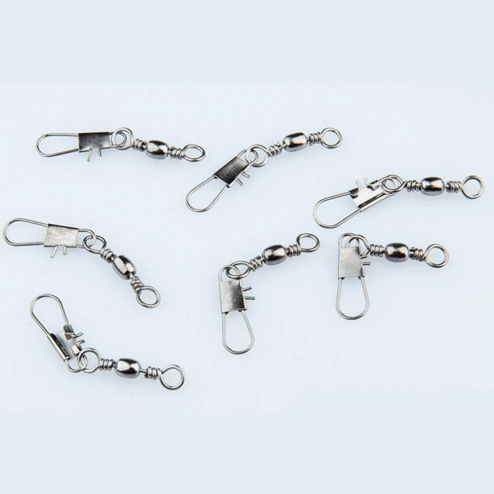 

20 Pcs Quick Pin Eight Character Ring Fishing Swivels Lightweight Metal Barrel Snap Connector Line Group Hooks