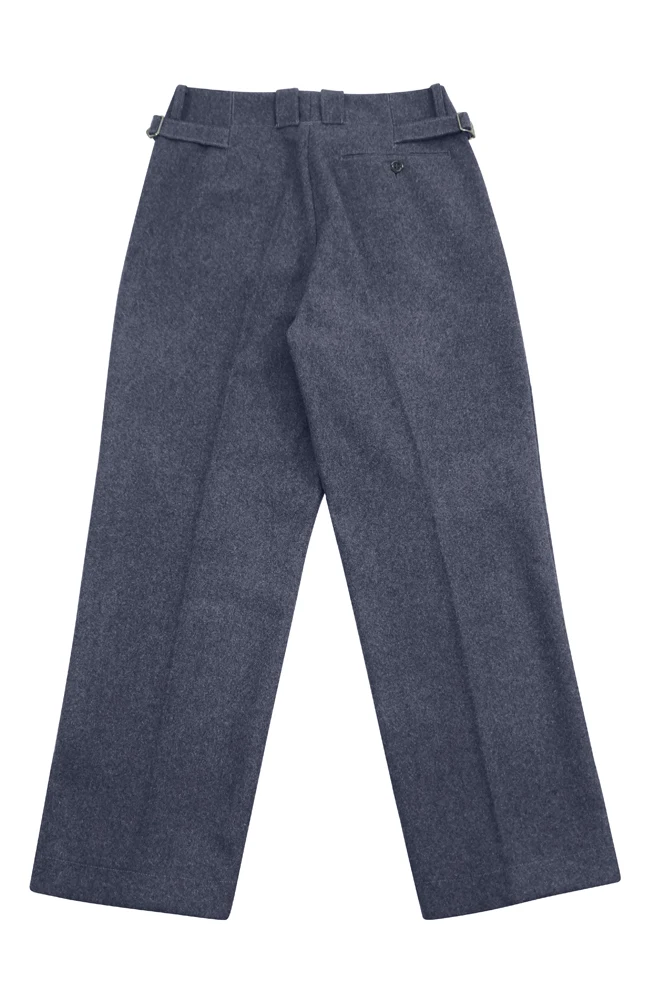 GUWF-011 WWII German Luftwaffe Officer Wool Straight Trousers With White Pipe