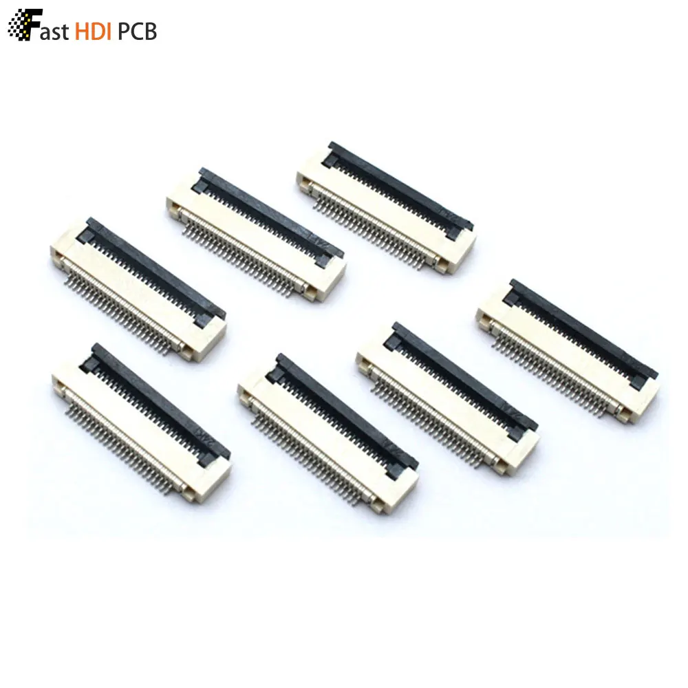 SMD FPC Connector 0.5mm 4-60Pin, Flip-Lock Lower Contact Horizontal Socket, Flexible Ribbon Cable Connector for Computer Printer