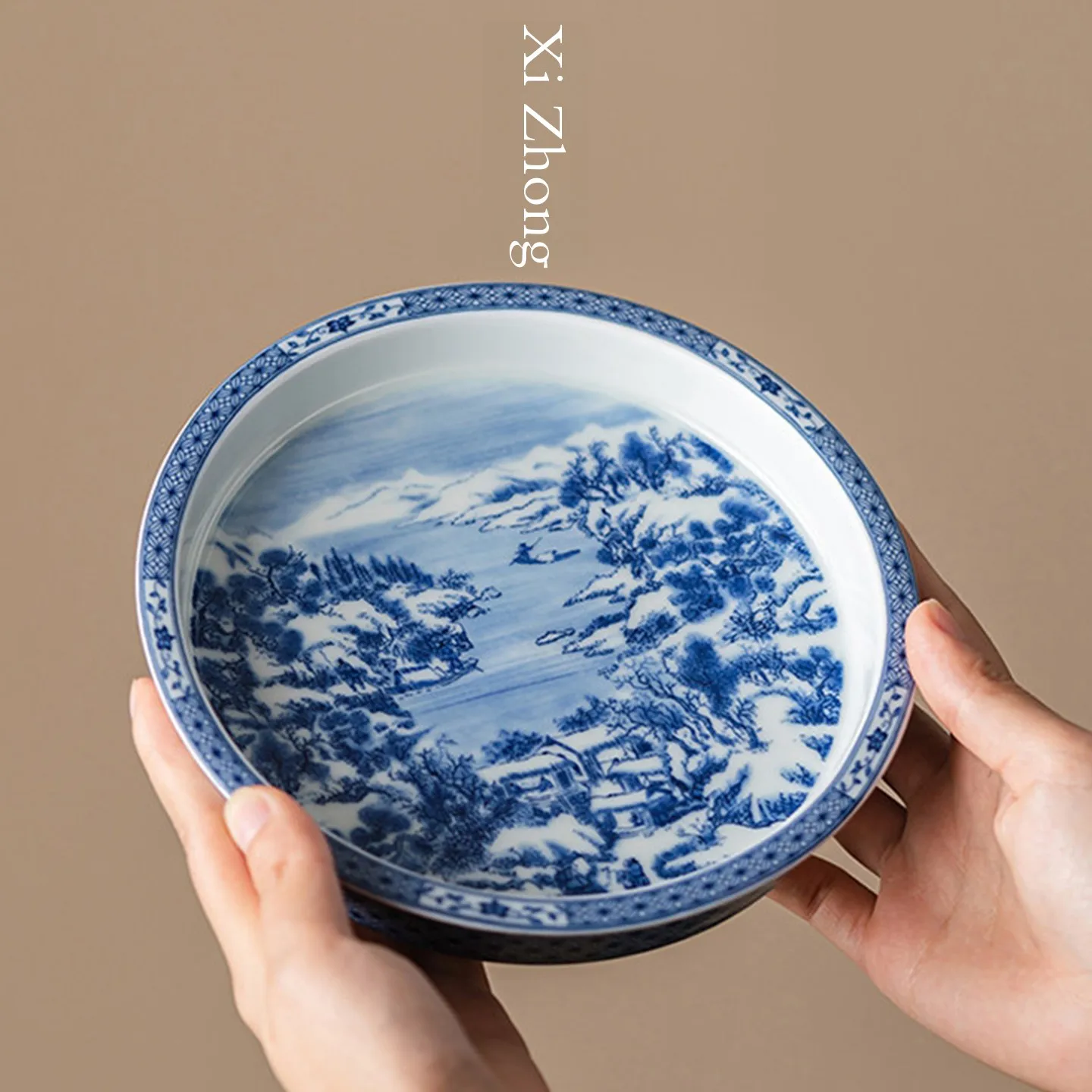 Blue And White Ceramic Tea Set Single Anti-Scalding Tea Bowl Storage Water Pot for Gongfu Tea Drinking Home Use Small Set