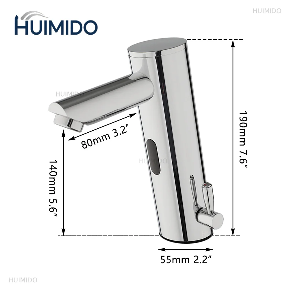 Bathroom Basin Faucet Chrome Polished Golden Deck Mounted Sensor Faucets Automatic Hands Brass Sink Taps Water Mixer