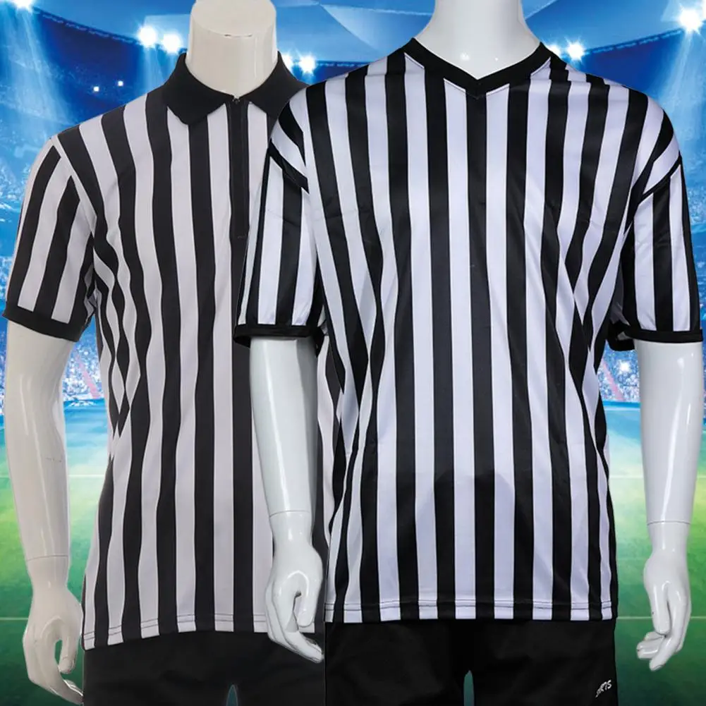 Court Uniform Striped Referee Shirt Volleyball Court Uniform Sportswear Soccer Jersey Set Basketball Football Referee T-shirts