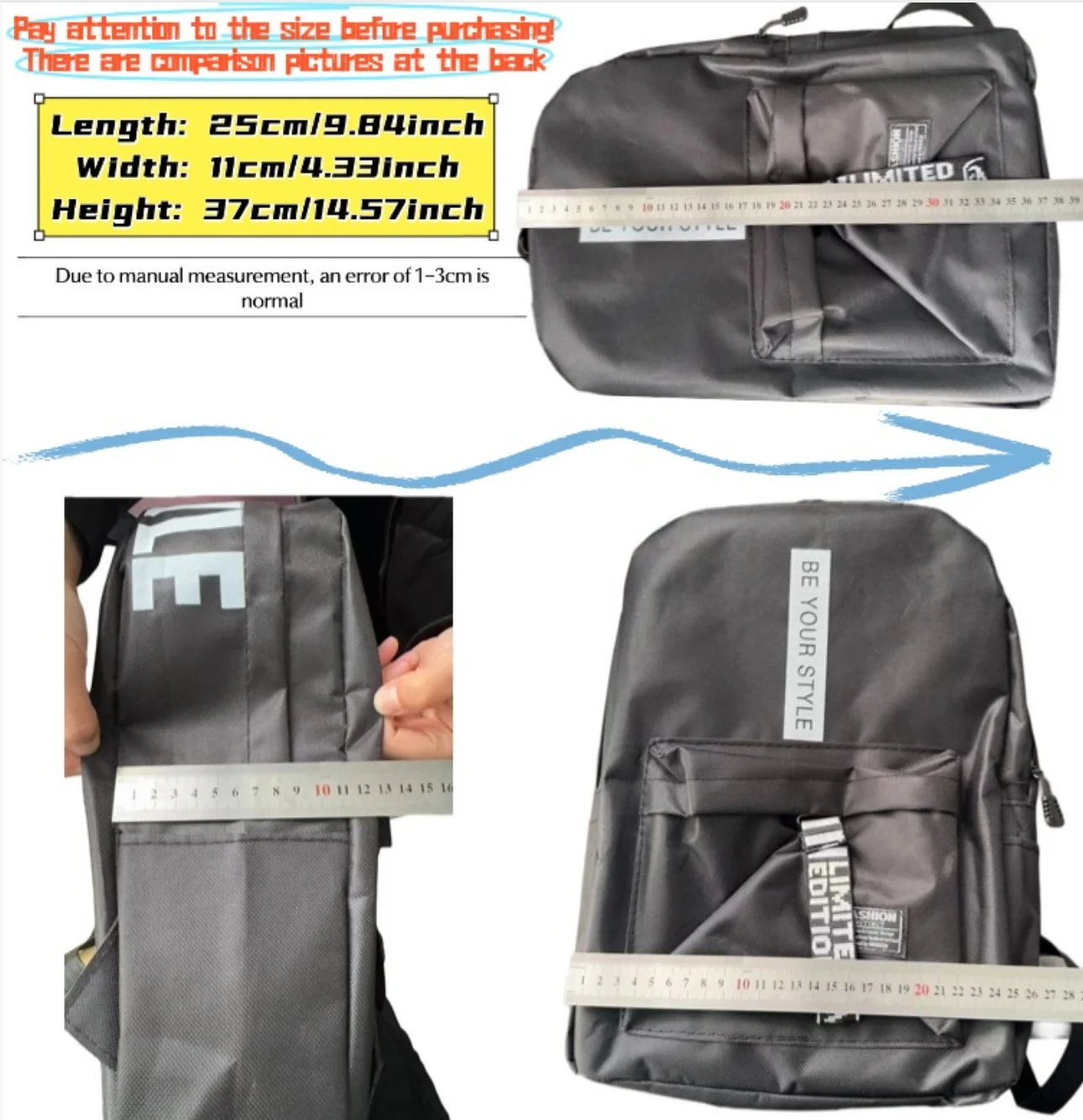Large Capacity Fashion Trend Backpack for Men And Women Korean Version Junior High School High School Student Bag