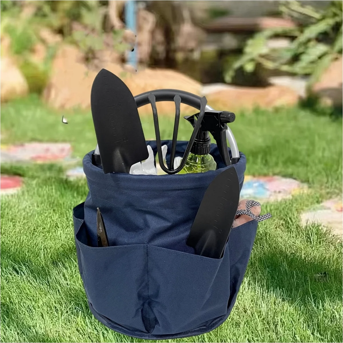 1PC Portable Storage Basket, Shopping Basket, Foldable Garden Tool Basket, Outdoor Picnic Basket, Beach Bag, Washing Bag